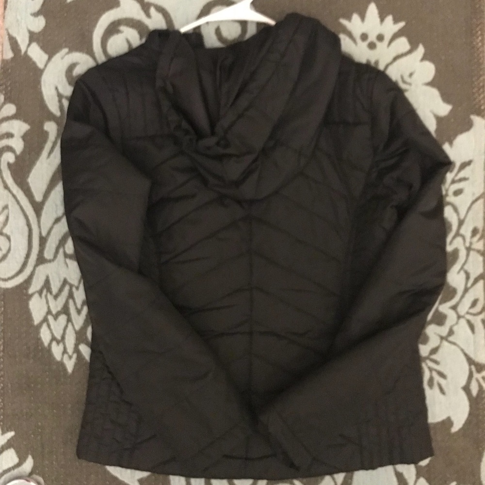 Black, light weight jacket, windbreaker material